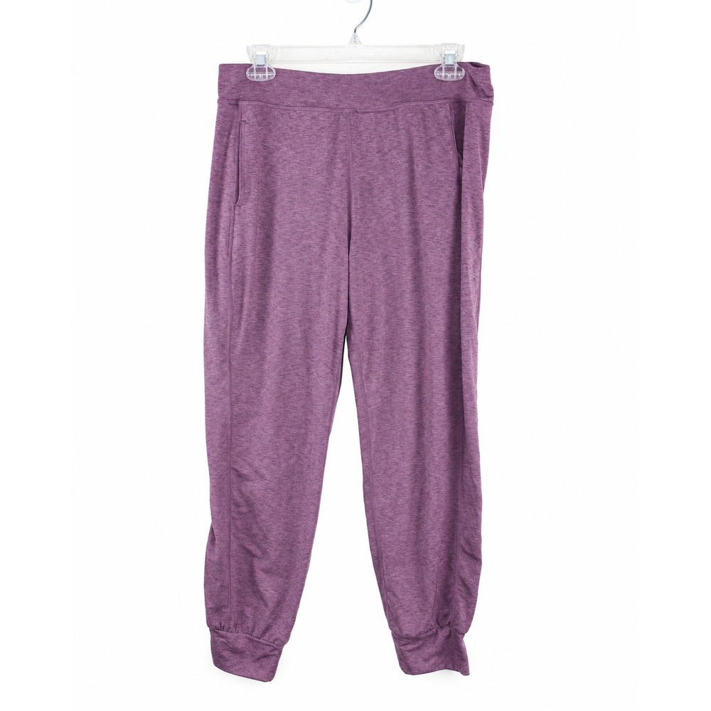 Sweaty Betty Gary Yoga Pants Purple Heathered Joggers Size L Short